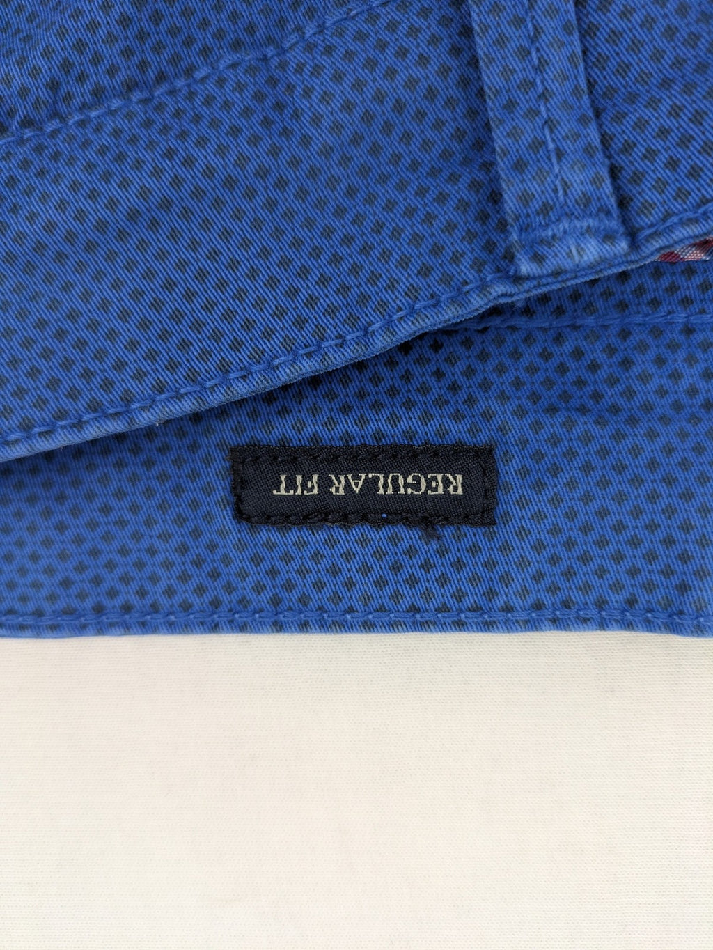 Sir Raymond Tailor blue chino pants cotton with subtle allover dot pattern