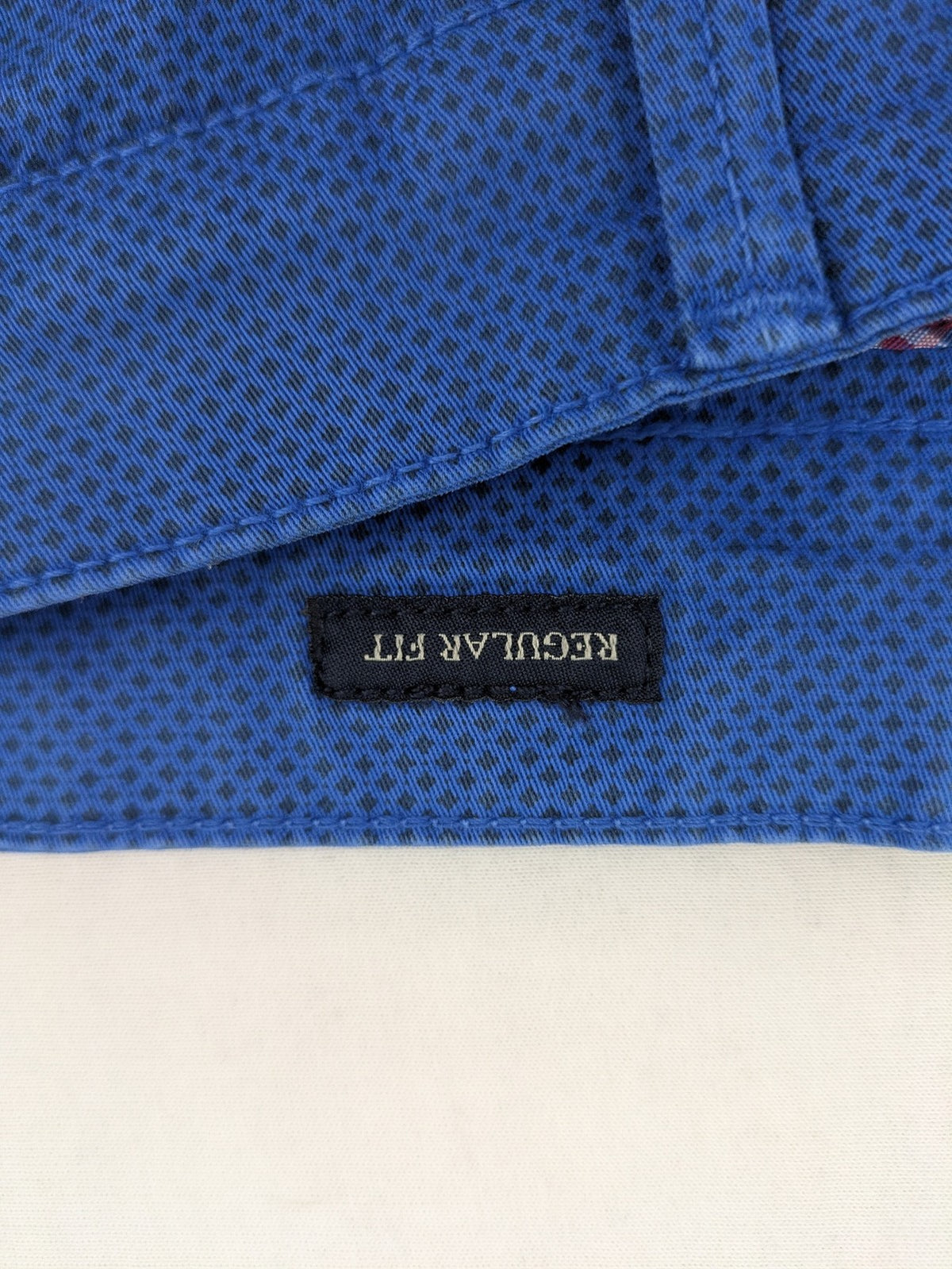 Sir Raymond Tailor blue chino pants cotton with subtle allover dot pattern