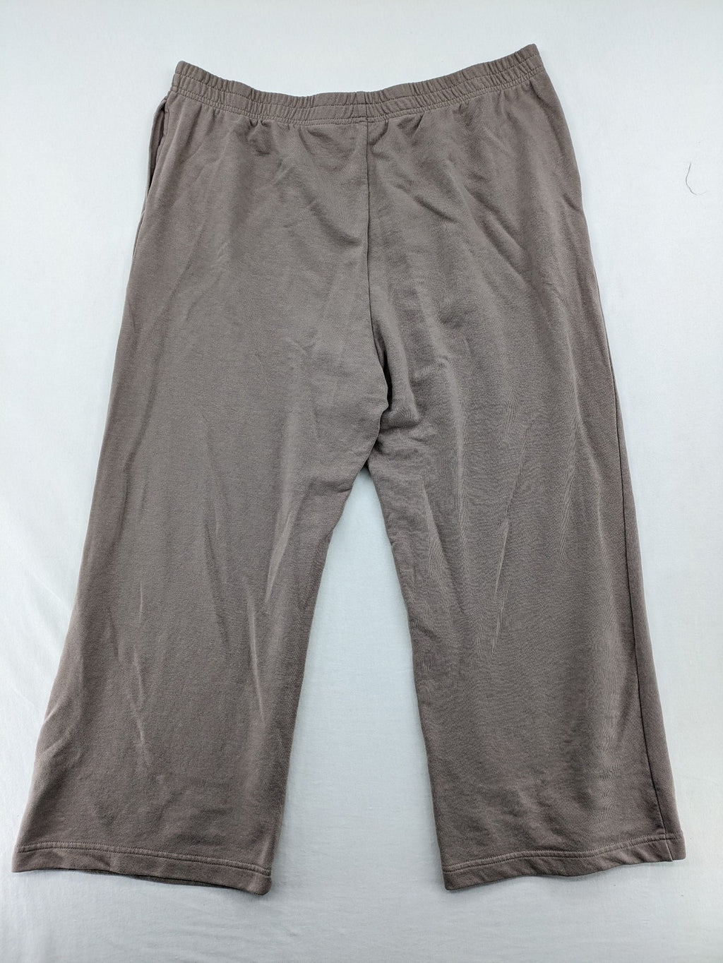 H&M beige jogging pants wide leg elastic waistband soft cotton blend