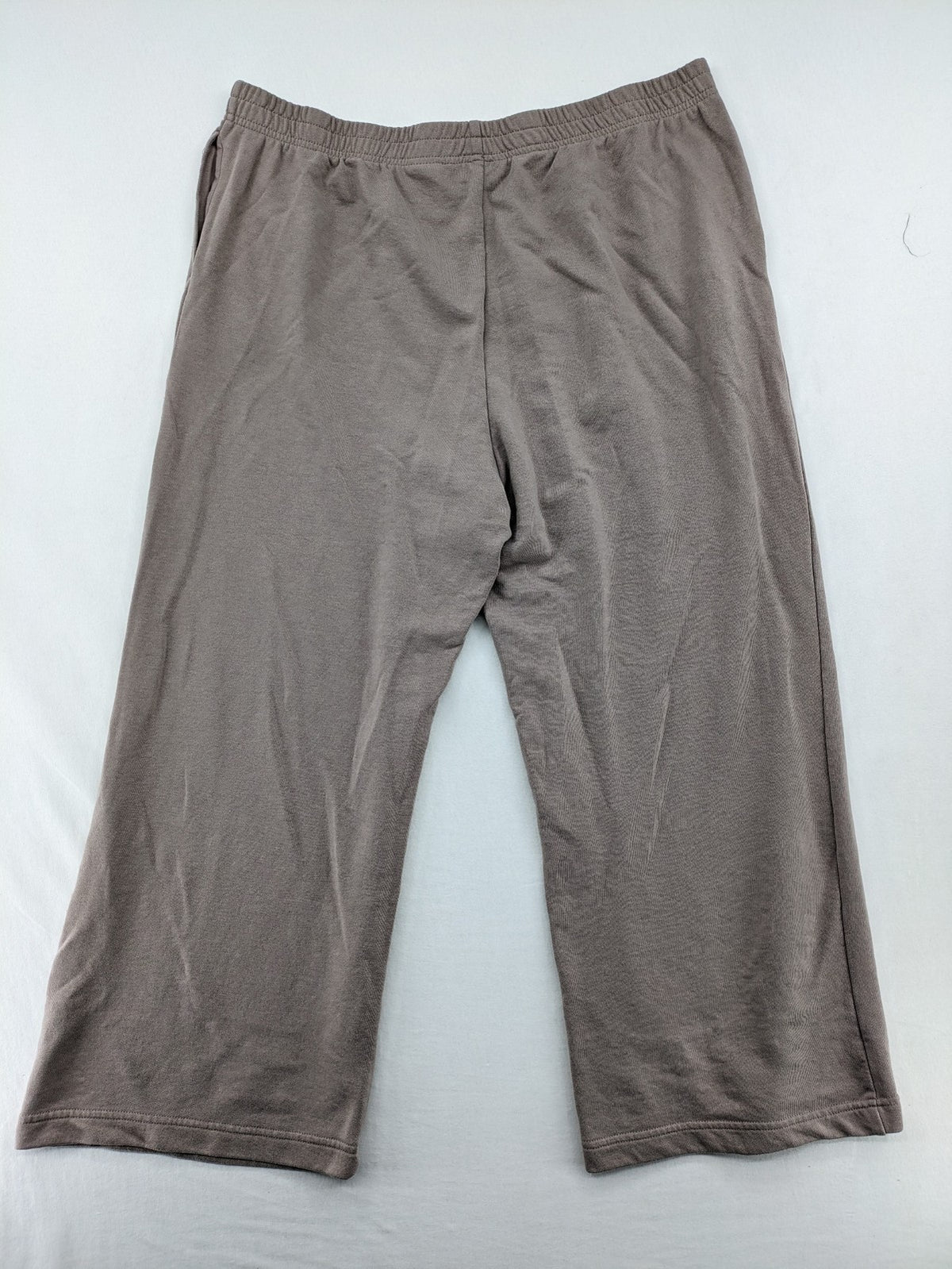 H&M beige jogging pants wide leg elastic waistband soft cotton blend
