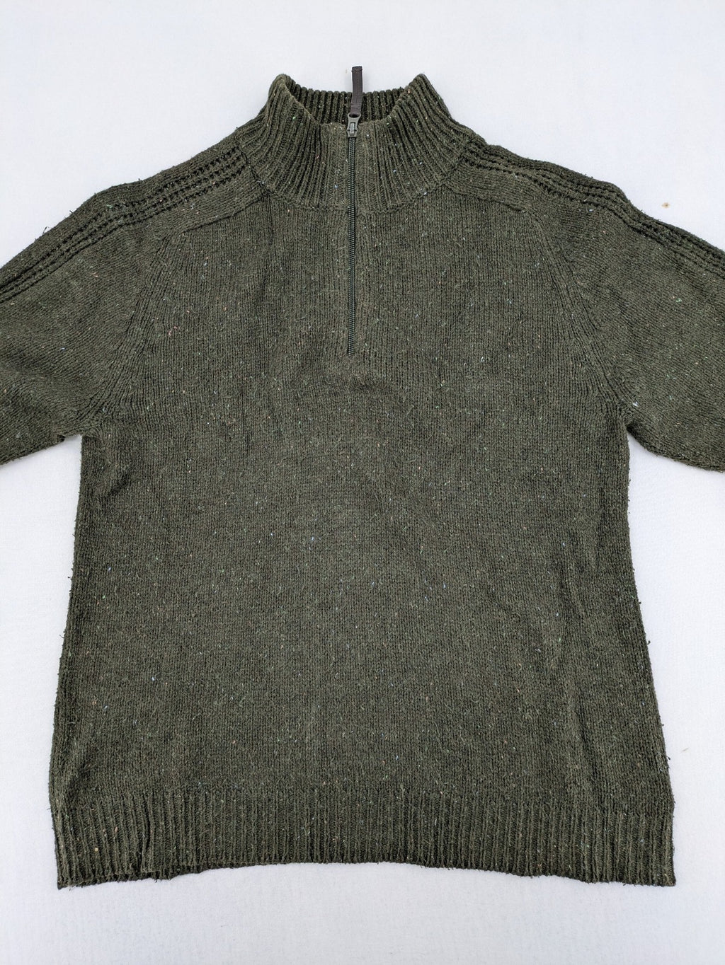 Gap Kids green turtle neck jumper with quarter zip and textured knit details.