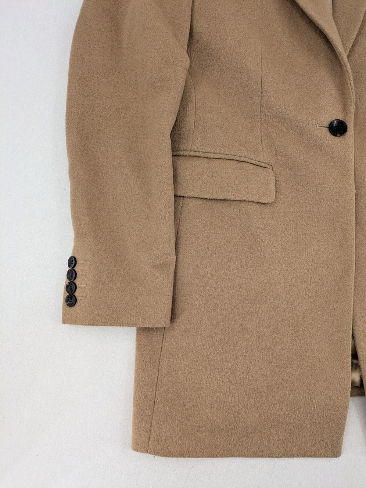 Hobbs London beige wool blend jacket single-breasted tailored fit with original buttons.