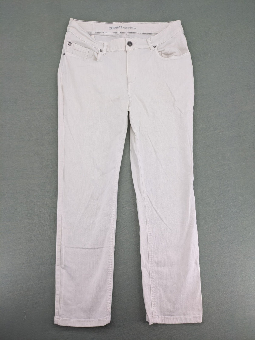 STOCKER white slim fit straight jeans classic 5-pocket design soft cotton blend