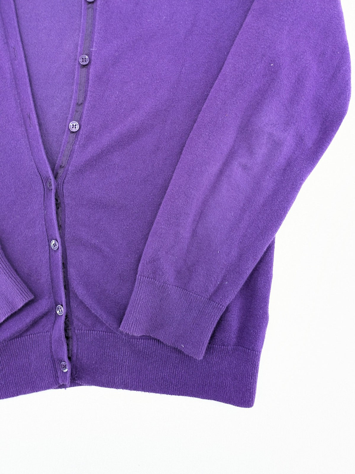 s.Oliver purple turtle neck jumper with floral pattern, buttons, and pockets in cotton blend