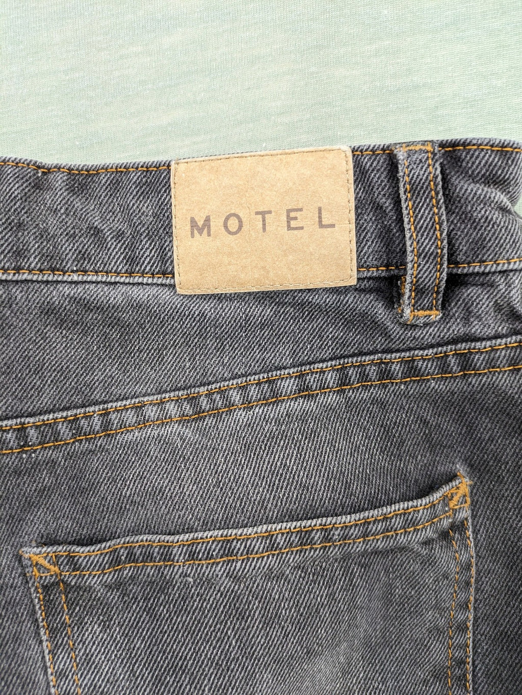 Motel grey wide leg baggy jeans with high waist and classic 5-pocket design.
