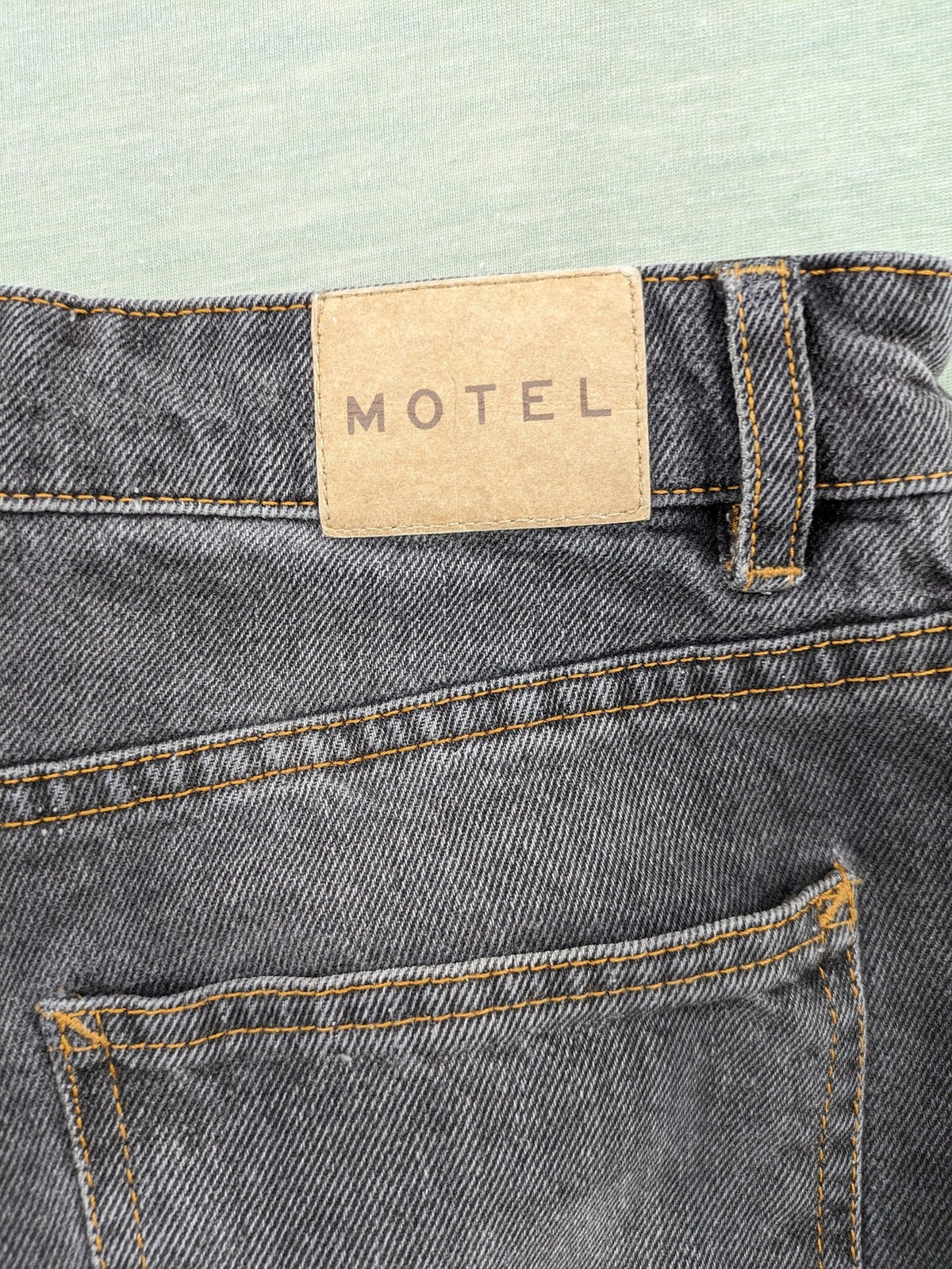 Motel grey wide leg baggy jeans with high waist and classic 5-pocket design.