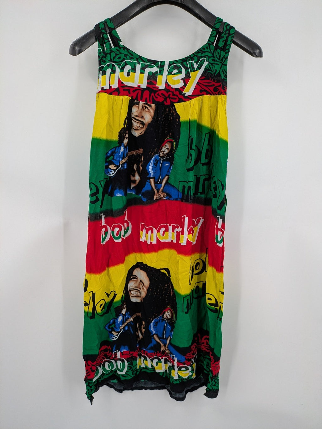 Bob Marley multi dress all-over print Rasta colors iconic graphics lightweight viscose