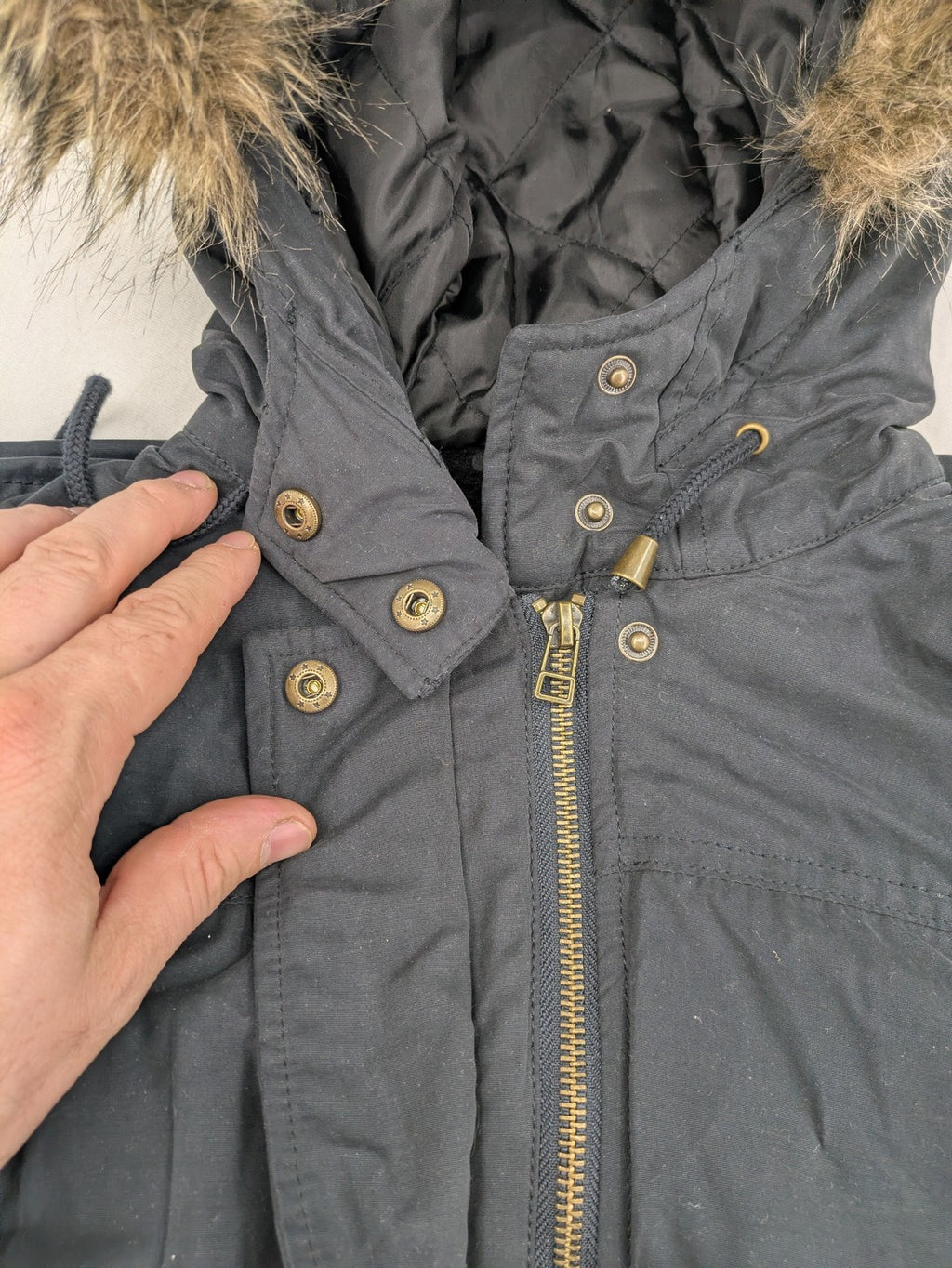 bpc bonprix collection black parka with teddy fleece lining and faux fur hood