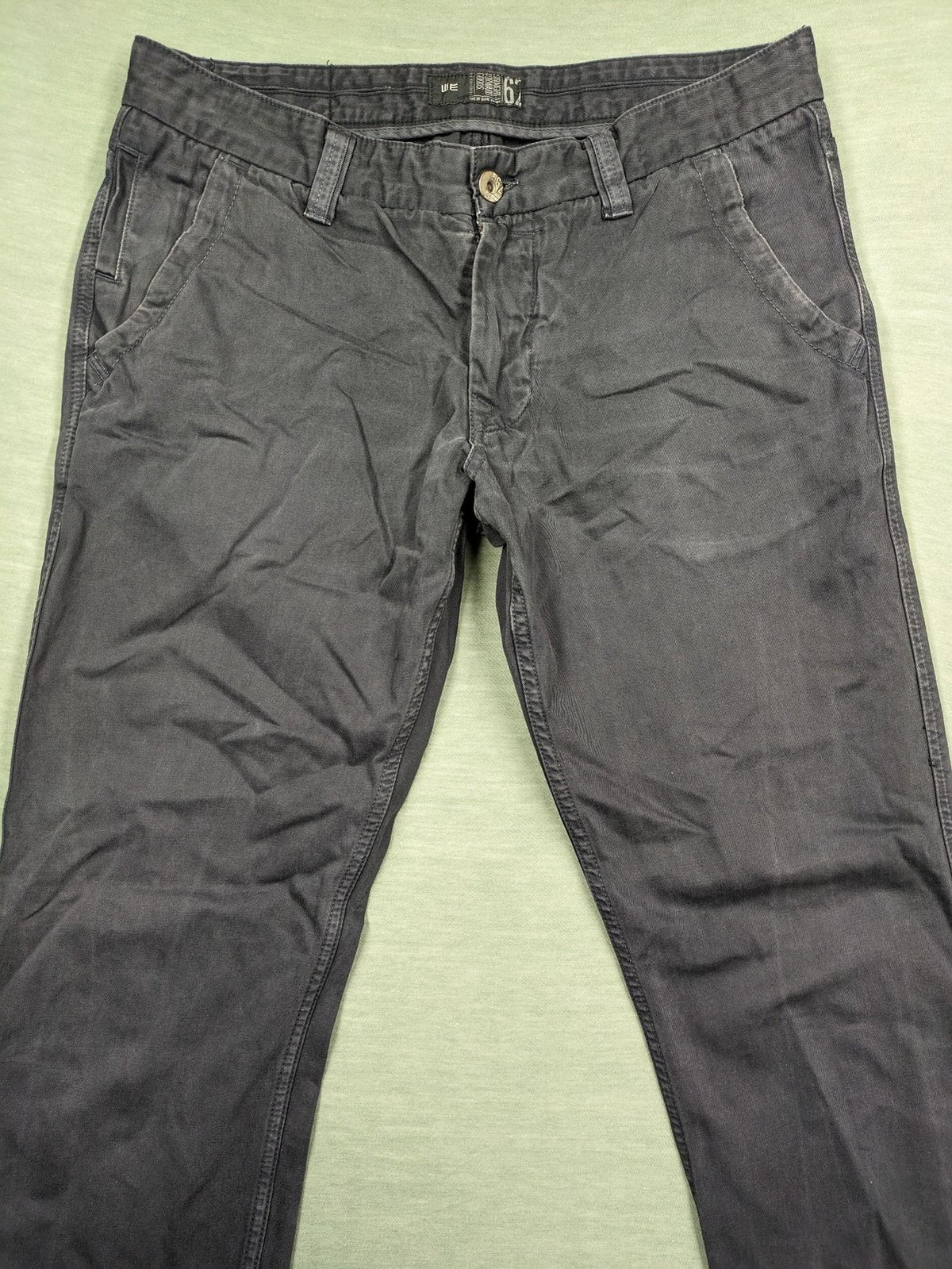 WE pink straight fit pants 100% cotton with zipper fly and belt loops.