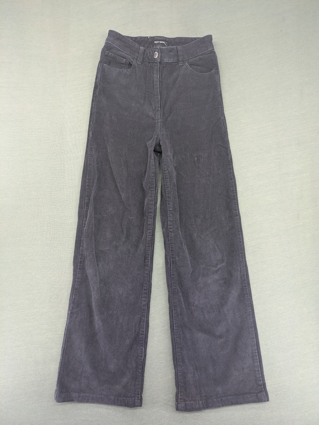 Tally Weijl grey cord pants wide leg high waist five-pocket design