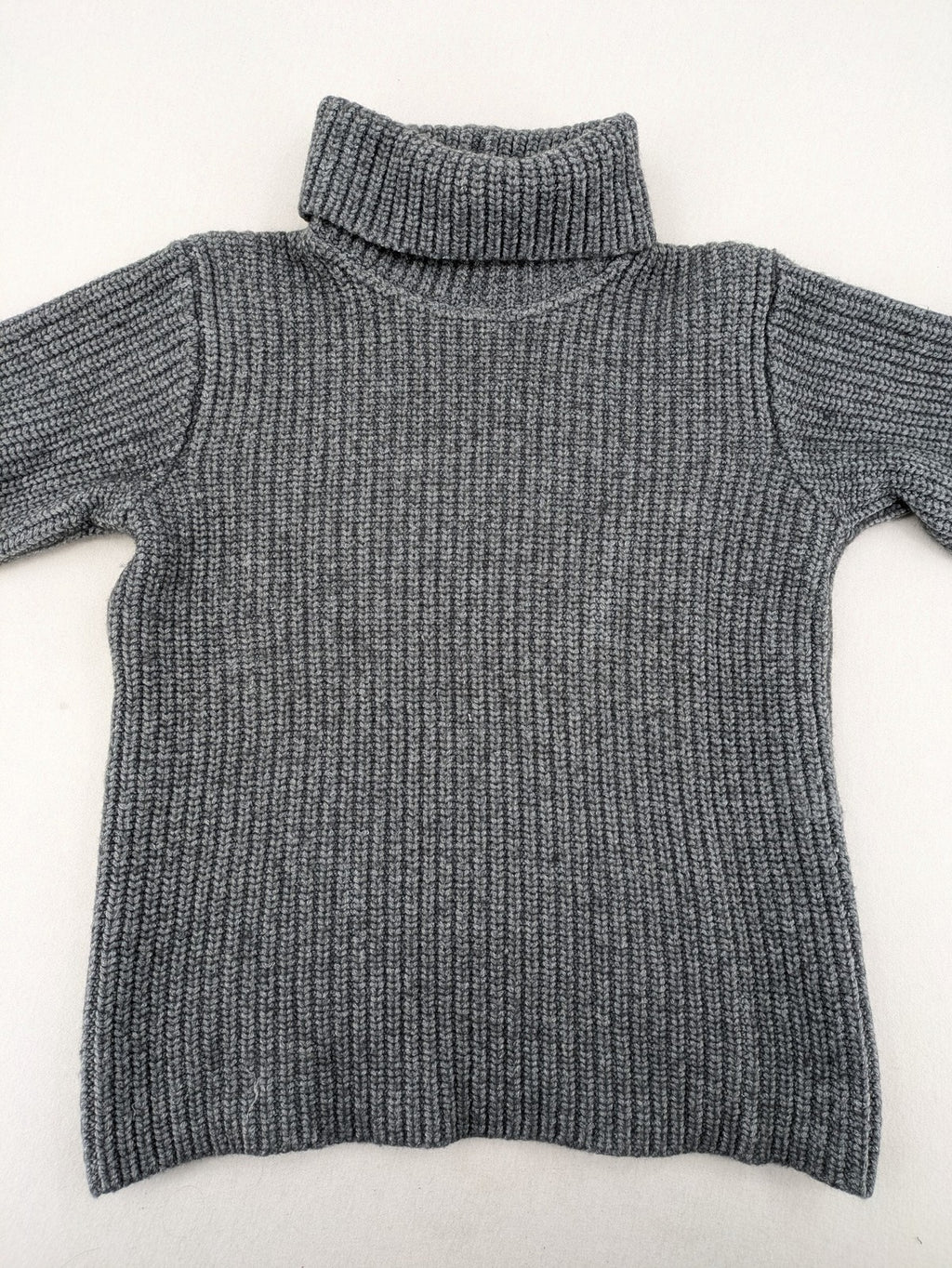 H. Leetink grey turtle neck jumper ribbed knit chunky texture