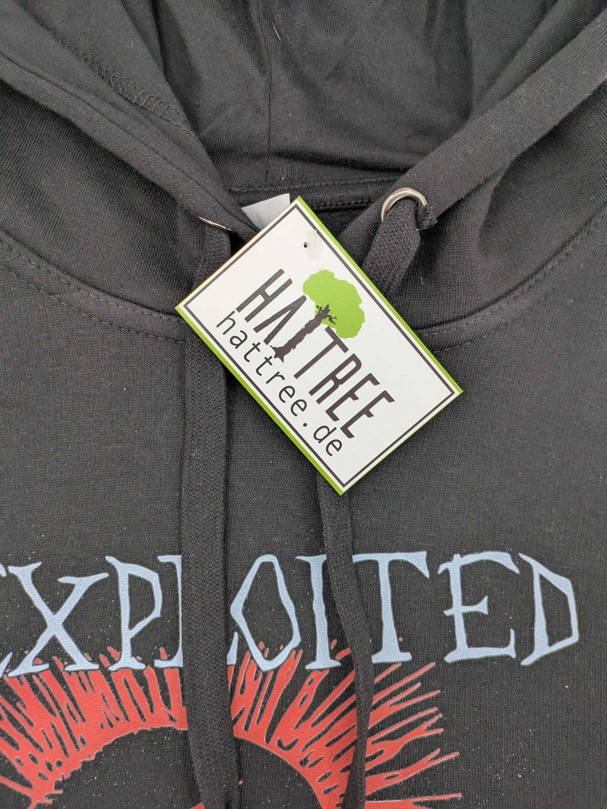 The Exploited black zip-through hoodie with large front print of skull and logo.
