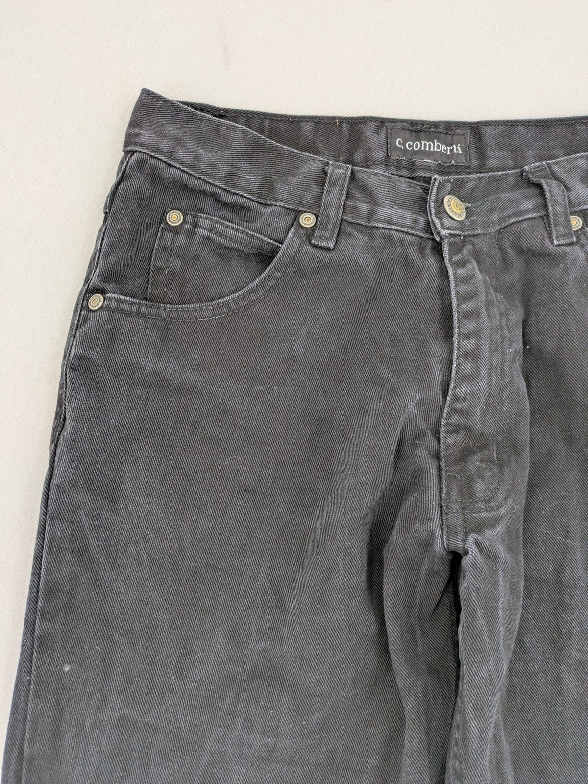 Baumwolle grey straight jeans 5-pocket style faded look robust cotton