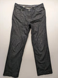 Hiltl grey straight jeans classic 5-pocket design with zipper, premium denim material.