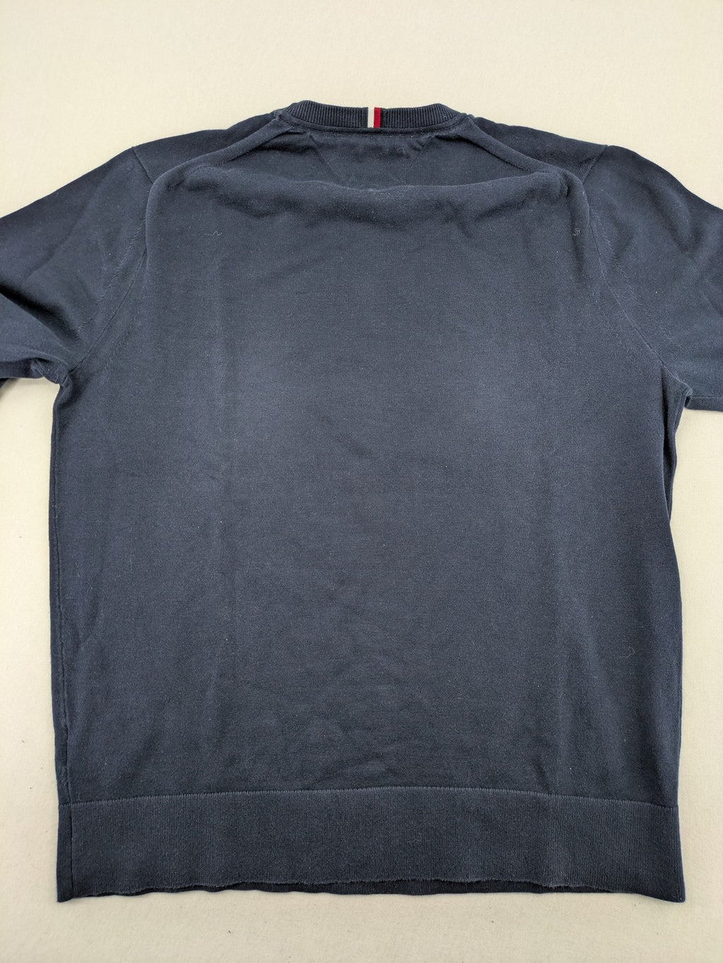 Tommy Hilfiger navy turtle neck jumper, soft cotton, classic logo detail.