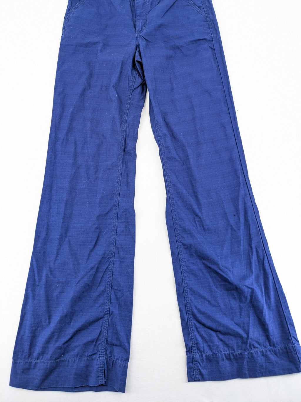 Long Tall Sally blue wide leg pants 100% cotton two-button closure