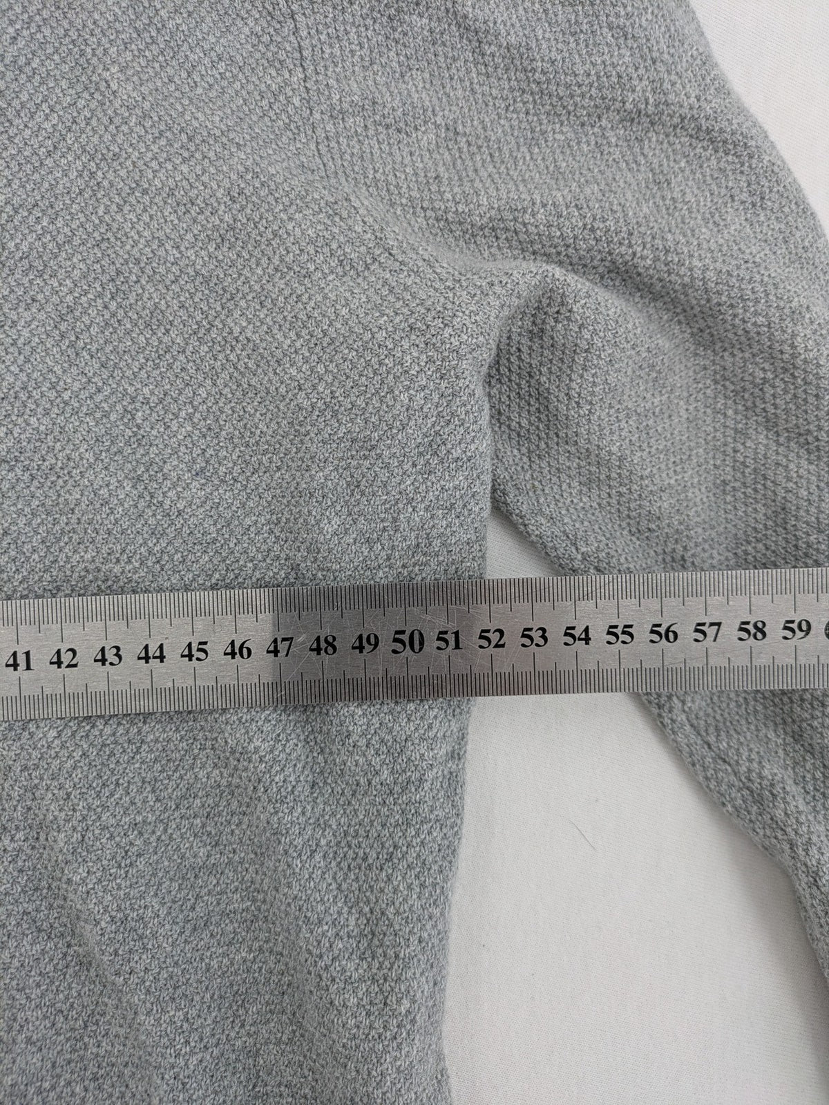 Threadbare grey turtle neck jumper with textured knit and dark grey collar trim.