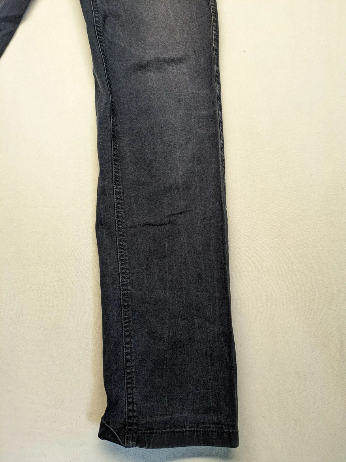 Kariban chino pants washed black cotton blend with front and back pockets.