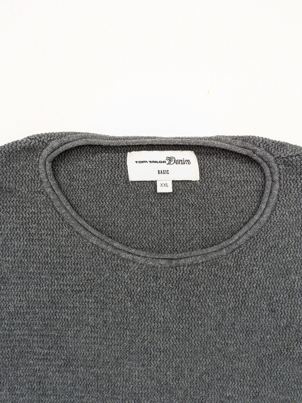Tom Tailor Denim grey turtle neck jumper textured waffle knit 100% cotton