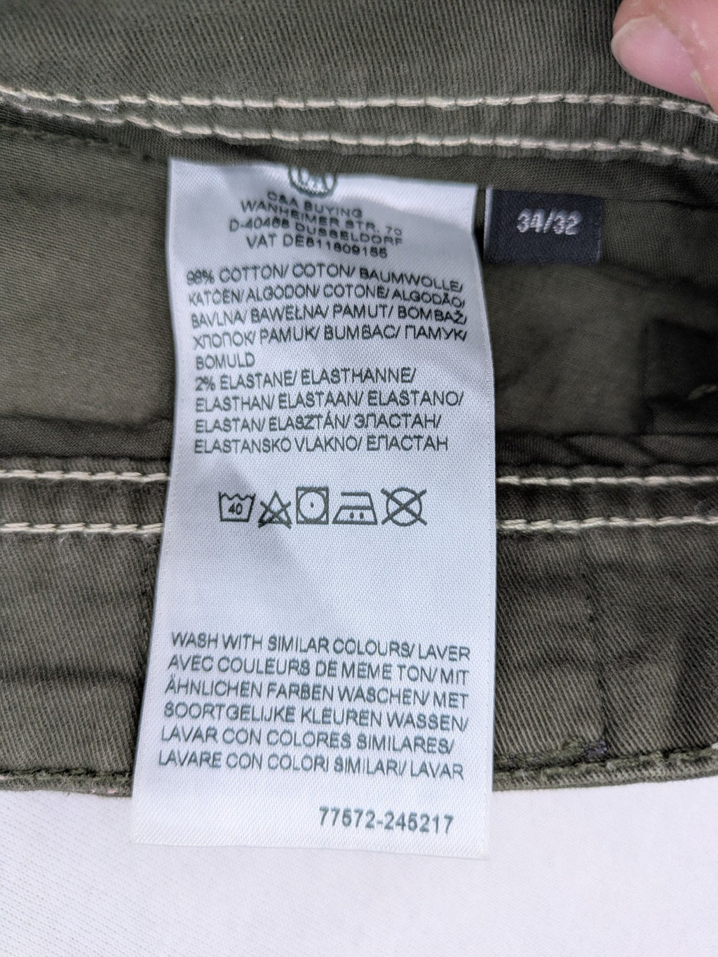 Canda khaki straight jeans 5-pocket design with stretch cotton material.
