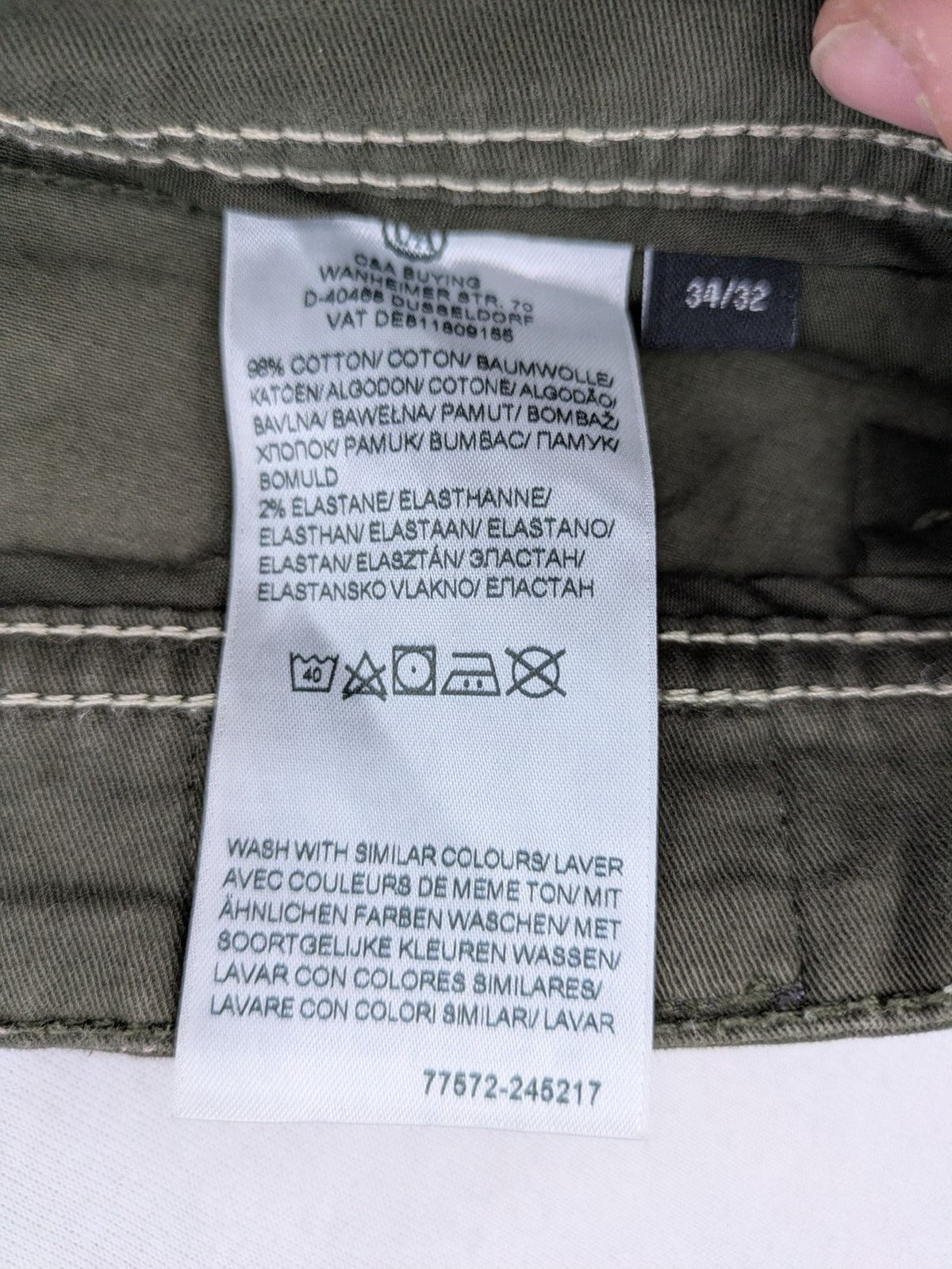 Canda khaki straight jeans 5-pocket design with stretch cotton material.