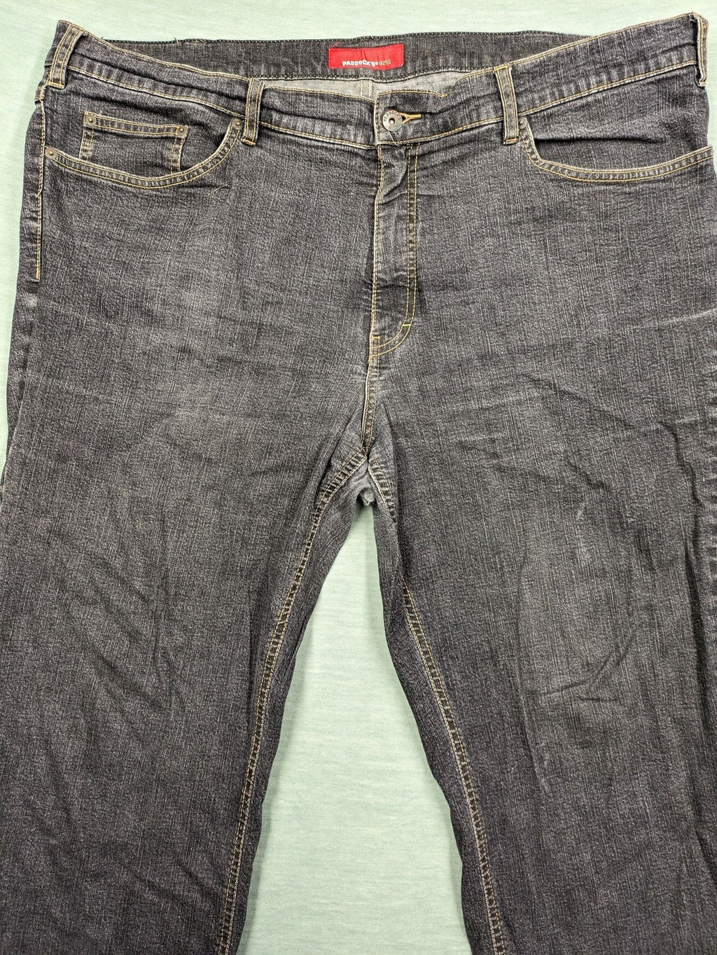 Paddock's straight jeans dark wash grey cotton-stretch denim with classic straight leg design.