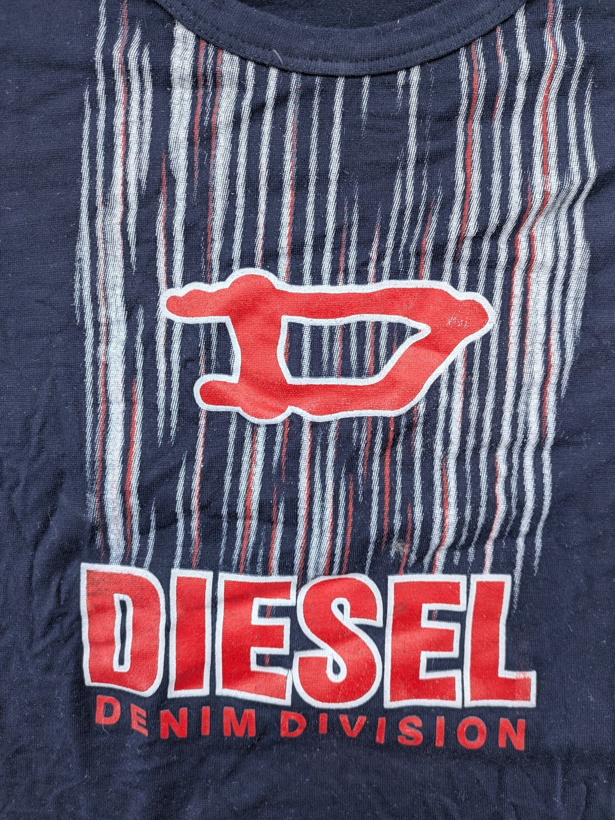 Diesel long sleeve shirt blue with Denim Division logo graphic and classic fit.