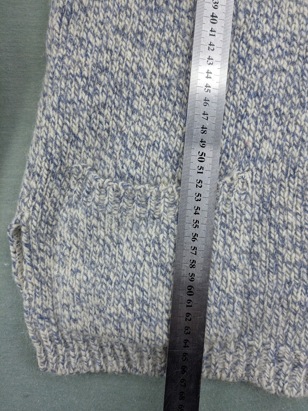 Disney blue turtle neck jumper with grey Mickey and Minnie Mouse embroidery, zip closure.