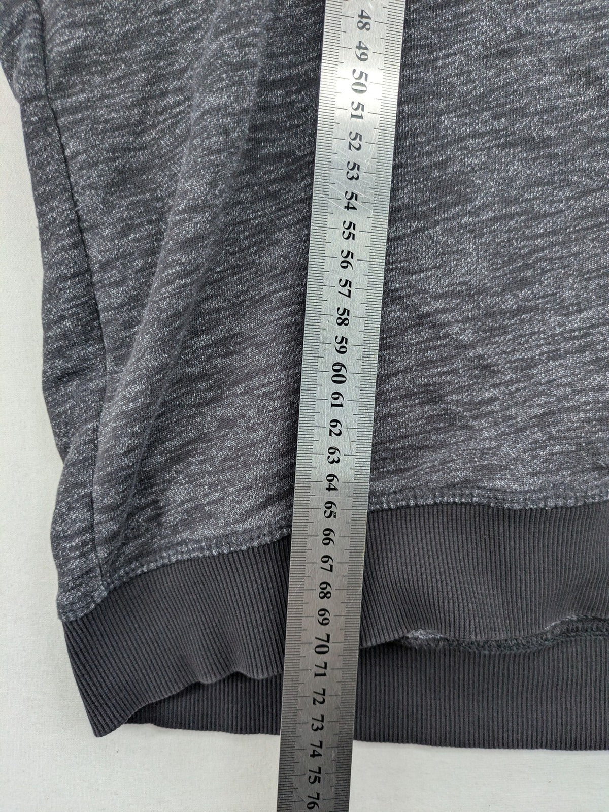 Straight Up grey turtle neck jumper with zip collar and subtle graphic print.