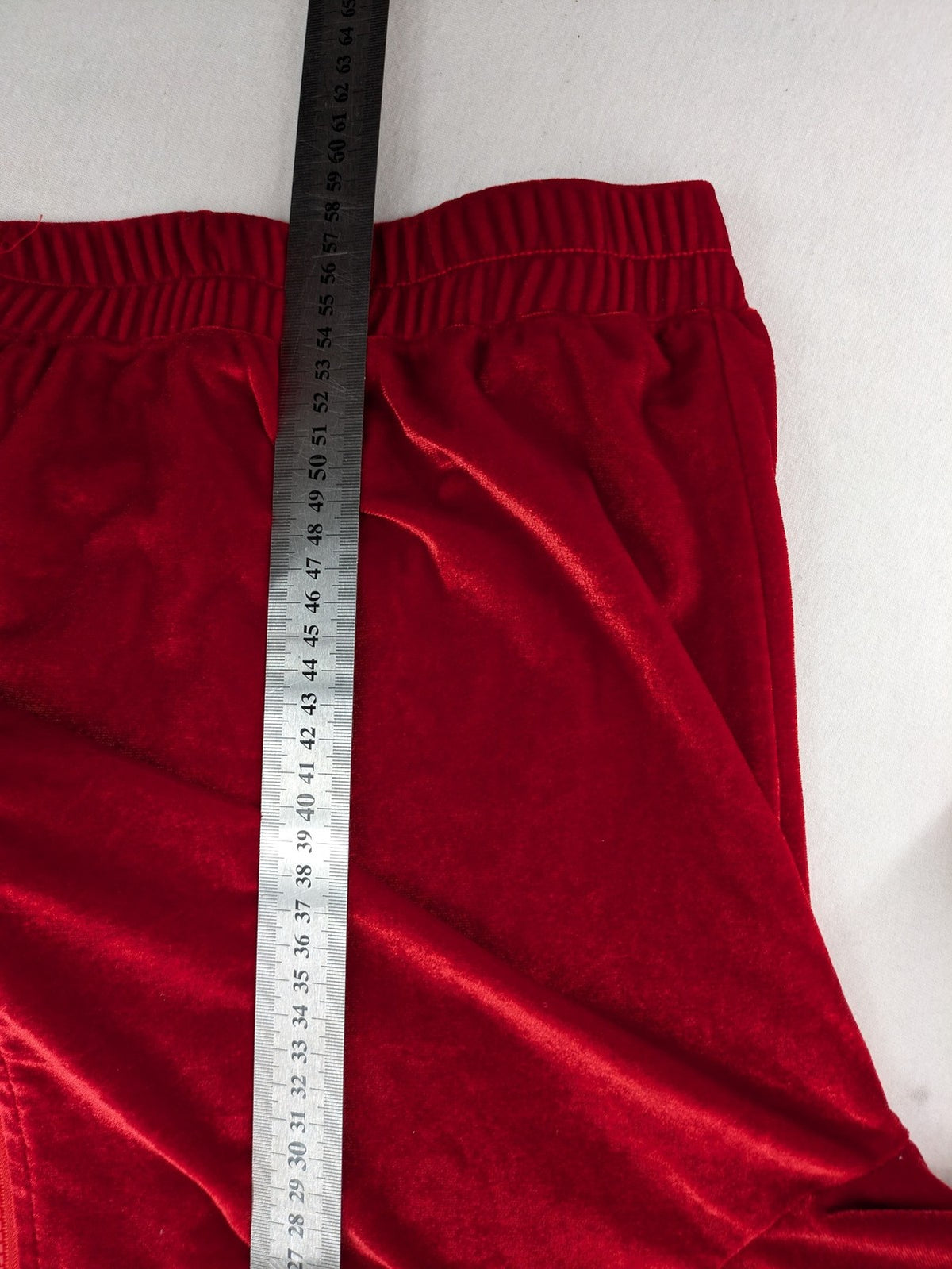 SHEIN red loungewear set velvet fabric with white collar and "Collision 18" graphic.