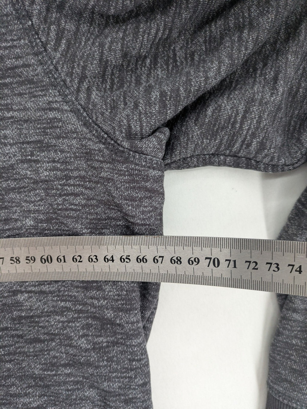 Straight Up grey turtle neck jumper with zip collar and subtle graphic print.