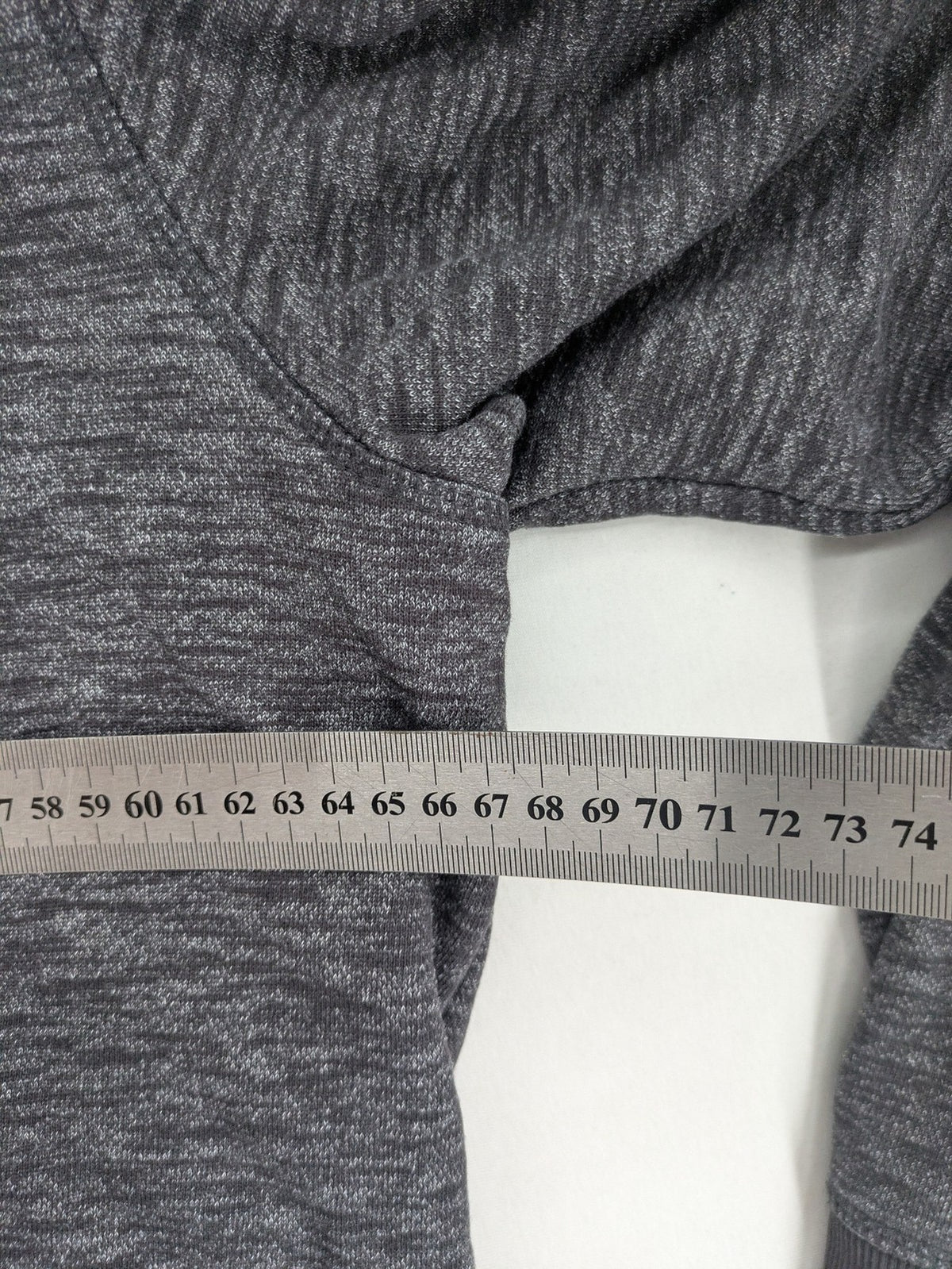 Straight Up grey turtle neck jumper with zip collar and subtle graphic print.