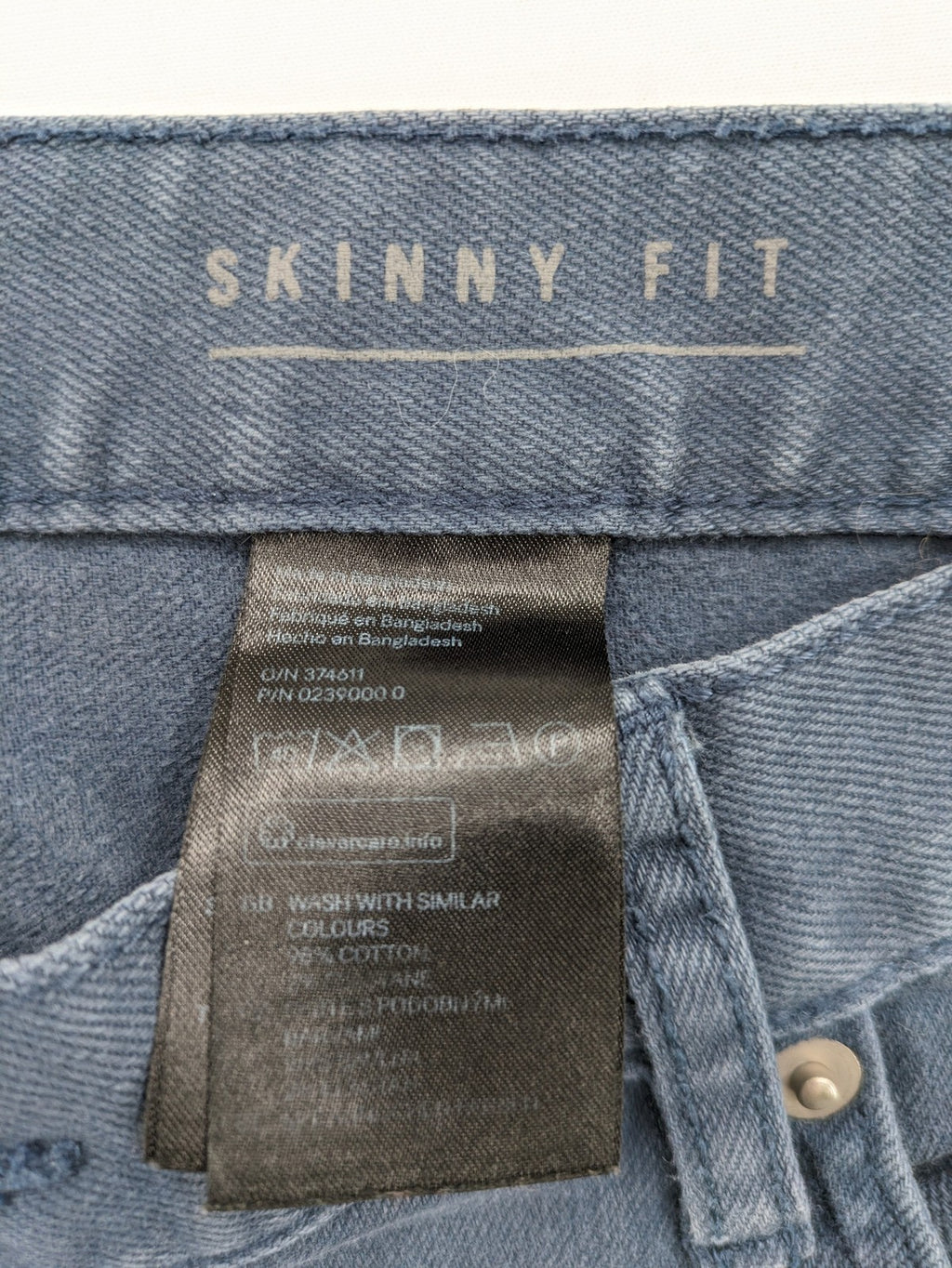 H&M skinny fit jeans blue classic 5-pocket design stretch denim material