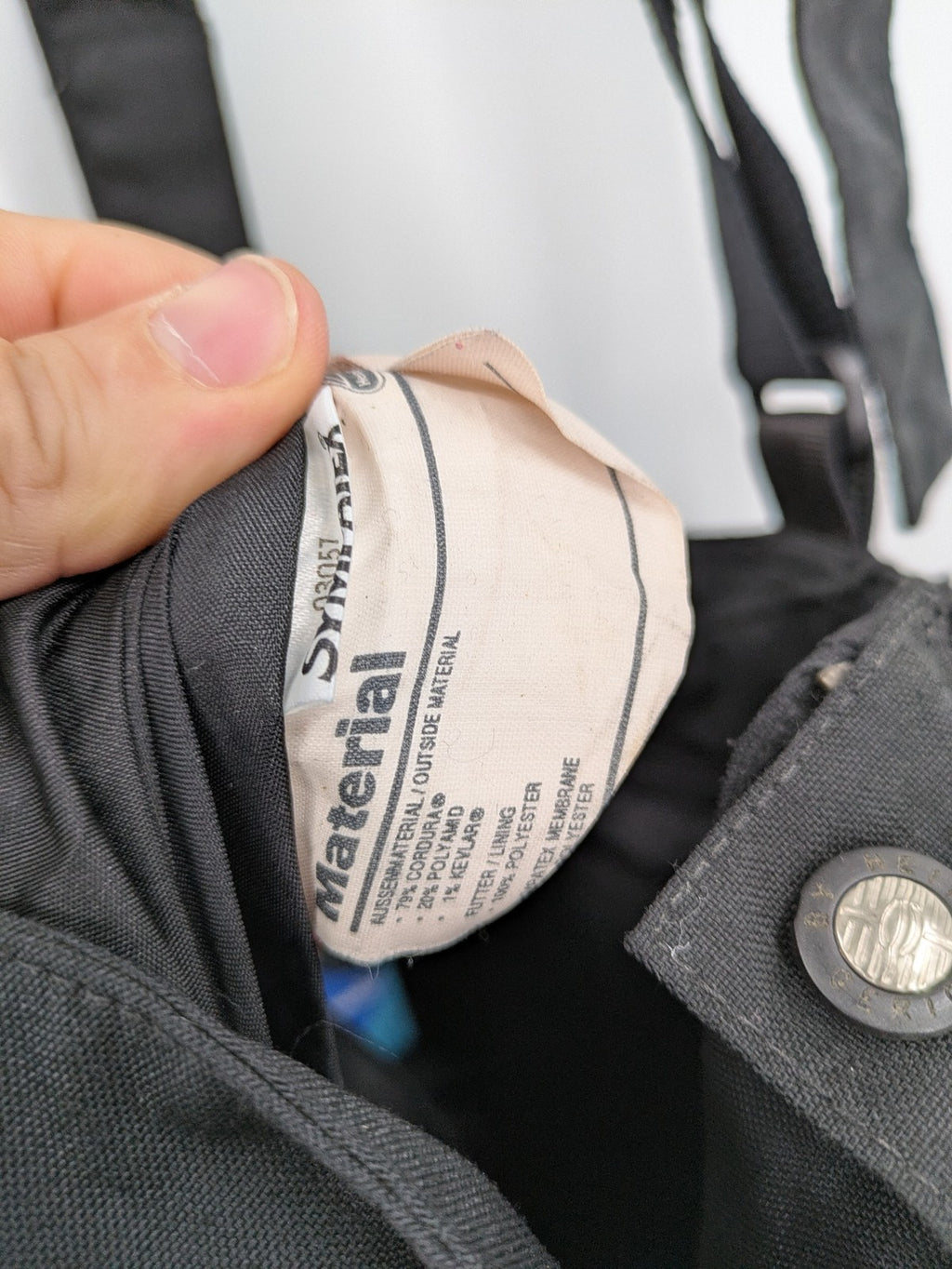 Hein Gericke black chaps with adjustable suspenders, made from durable Cordura and Kevlar.