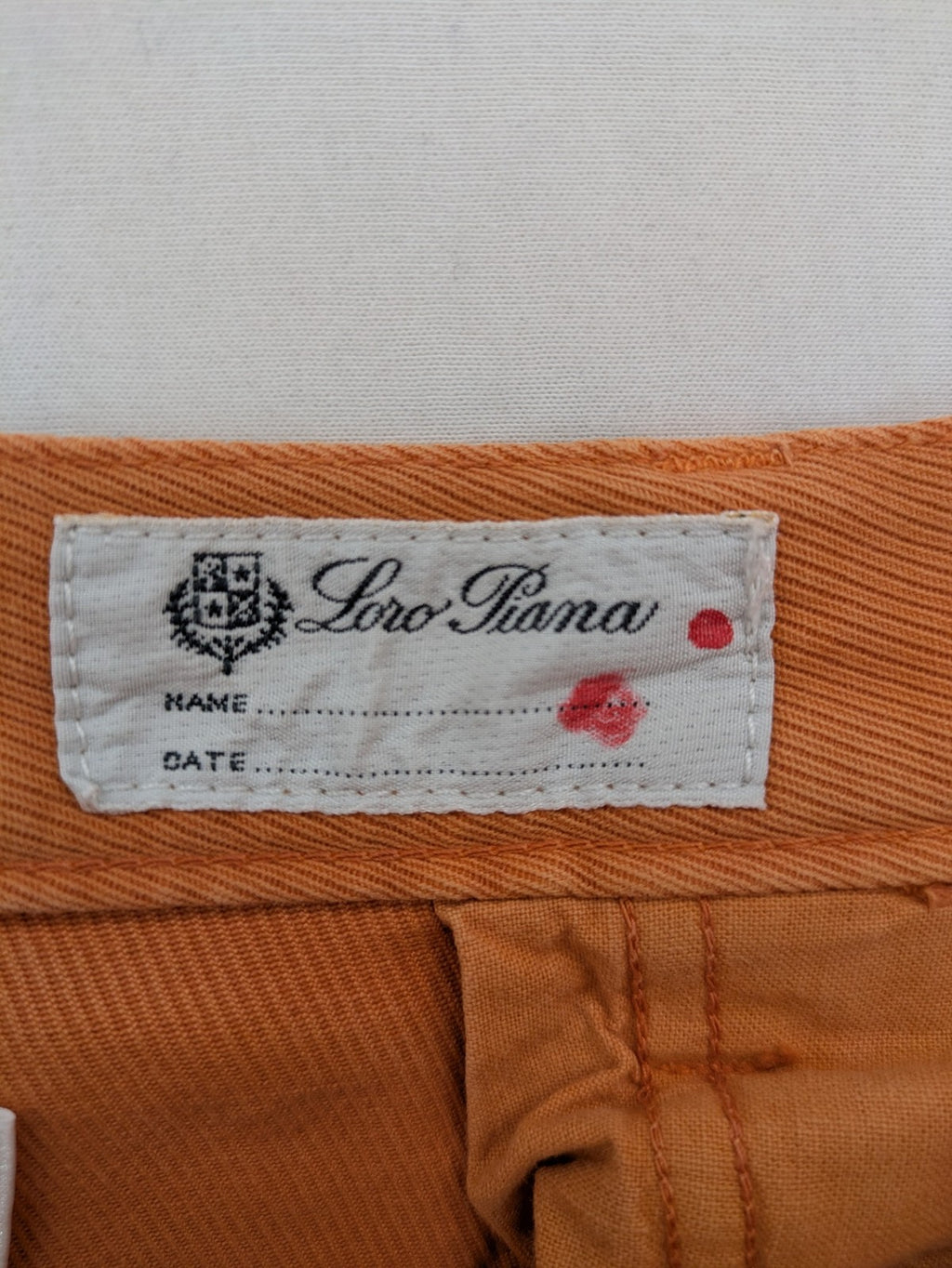 Loro Piana orange straight jeans 5-pocket style made of 100% cotton.