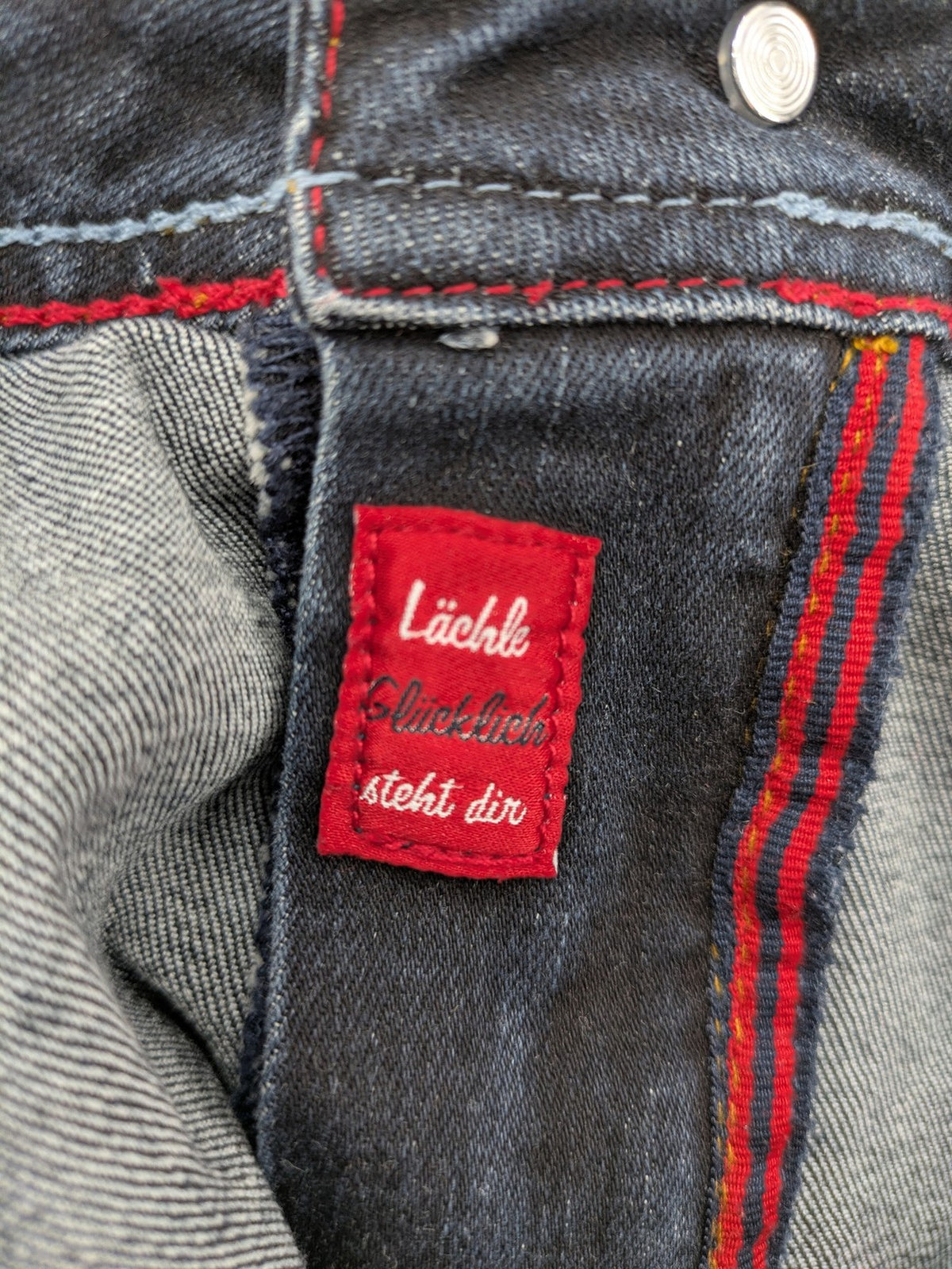 Multiblu blue straight jeans medium waist used look 5-pocket design with button and zipper.