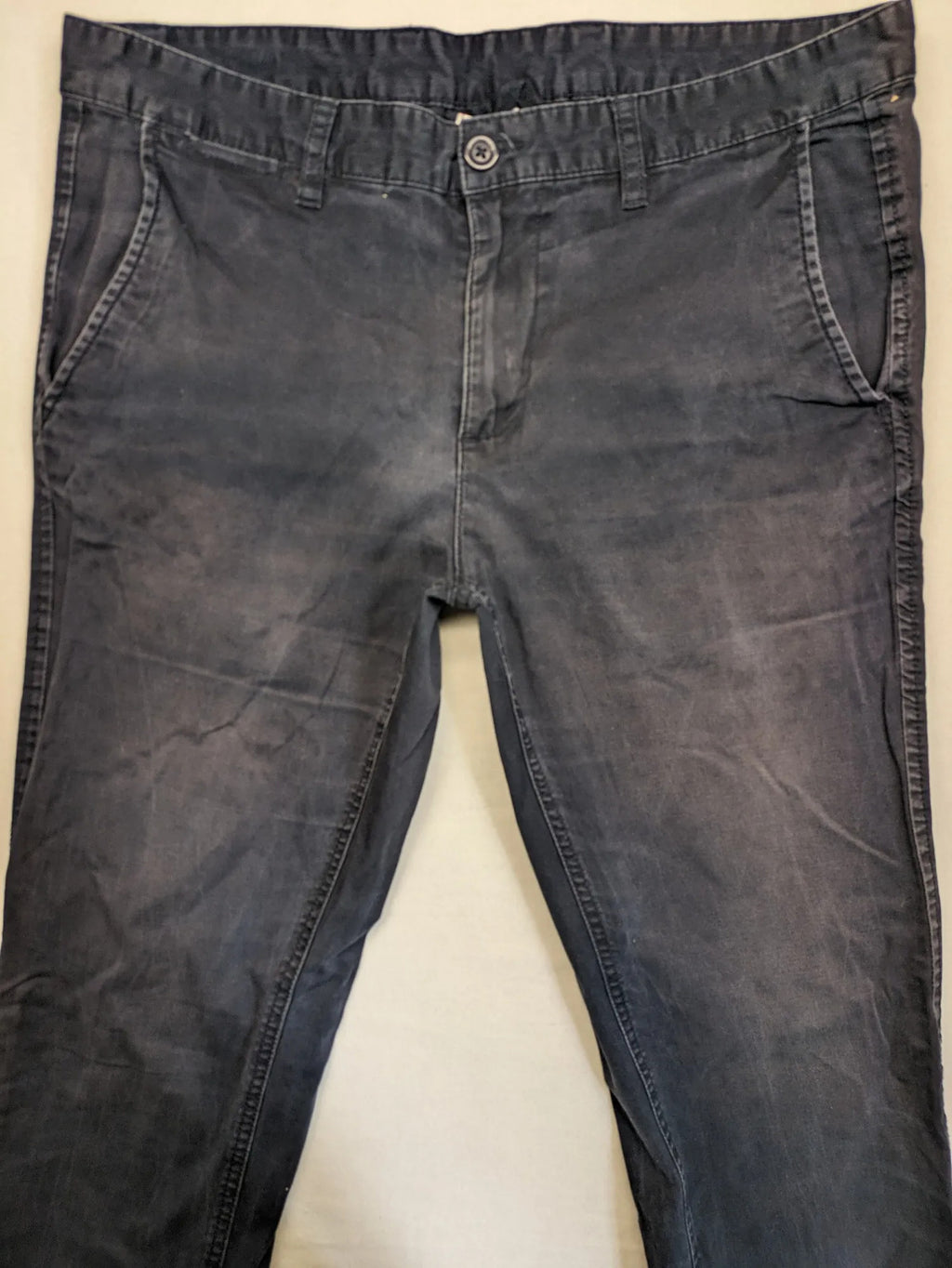 Kariban chino pants washed black cotton blend with front and back pockets.