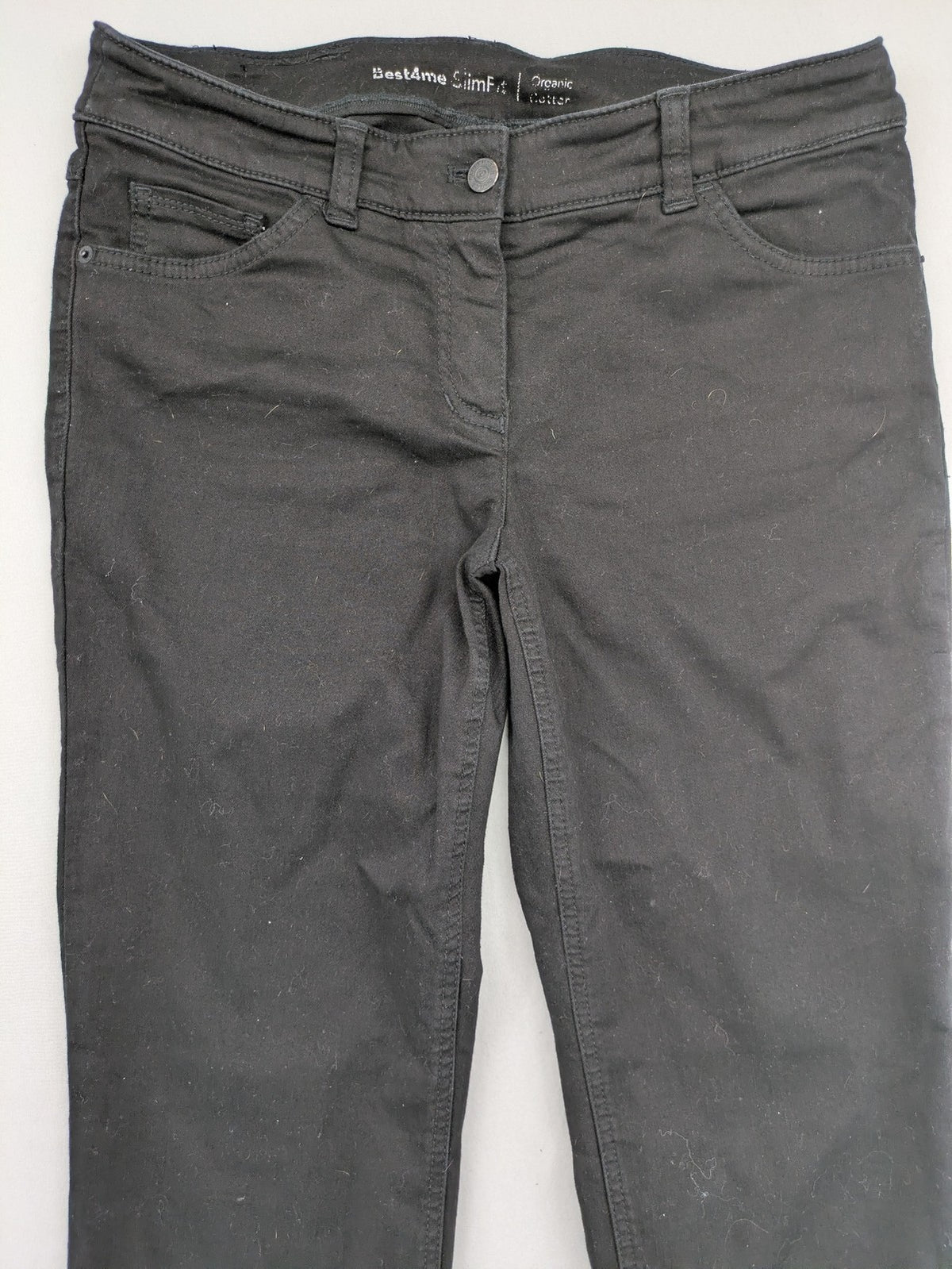 Gerry Weber black straight jeans Best4me Slim Fit 5-pocket design with logo patch.