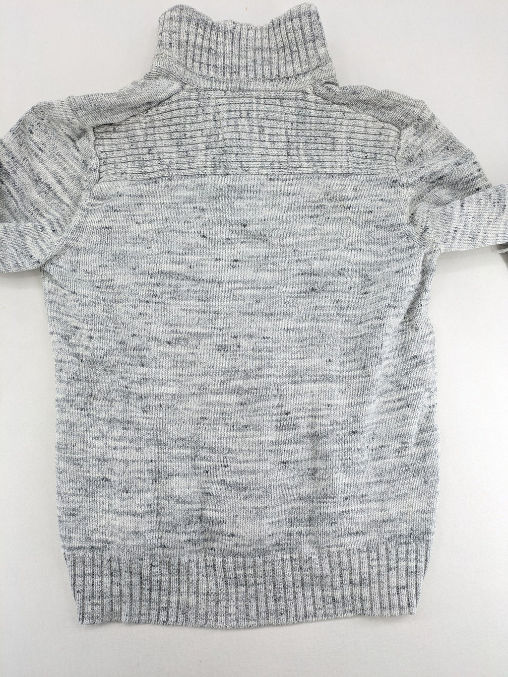 H&M L.O.G.G. grey turtle neck jumper with stylish shawl collar and textured knit.