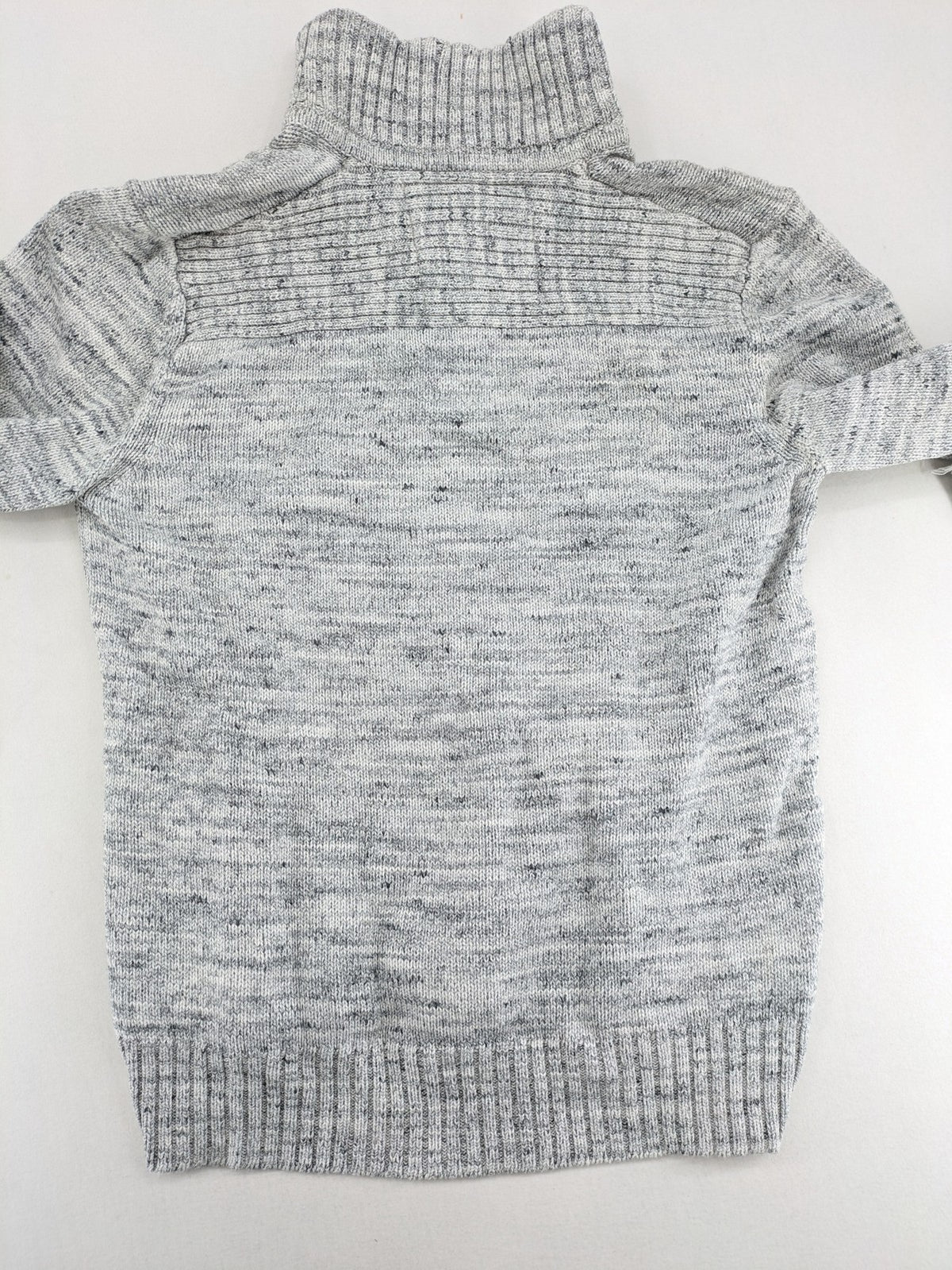 H&M L.O.G.G. grey turtle neck jumper with stylish shawl collar and textured knit.