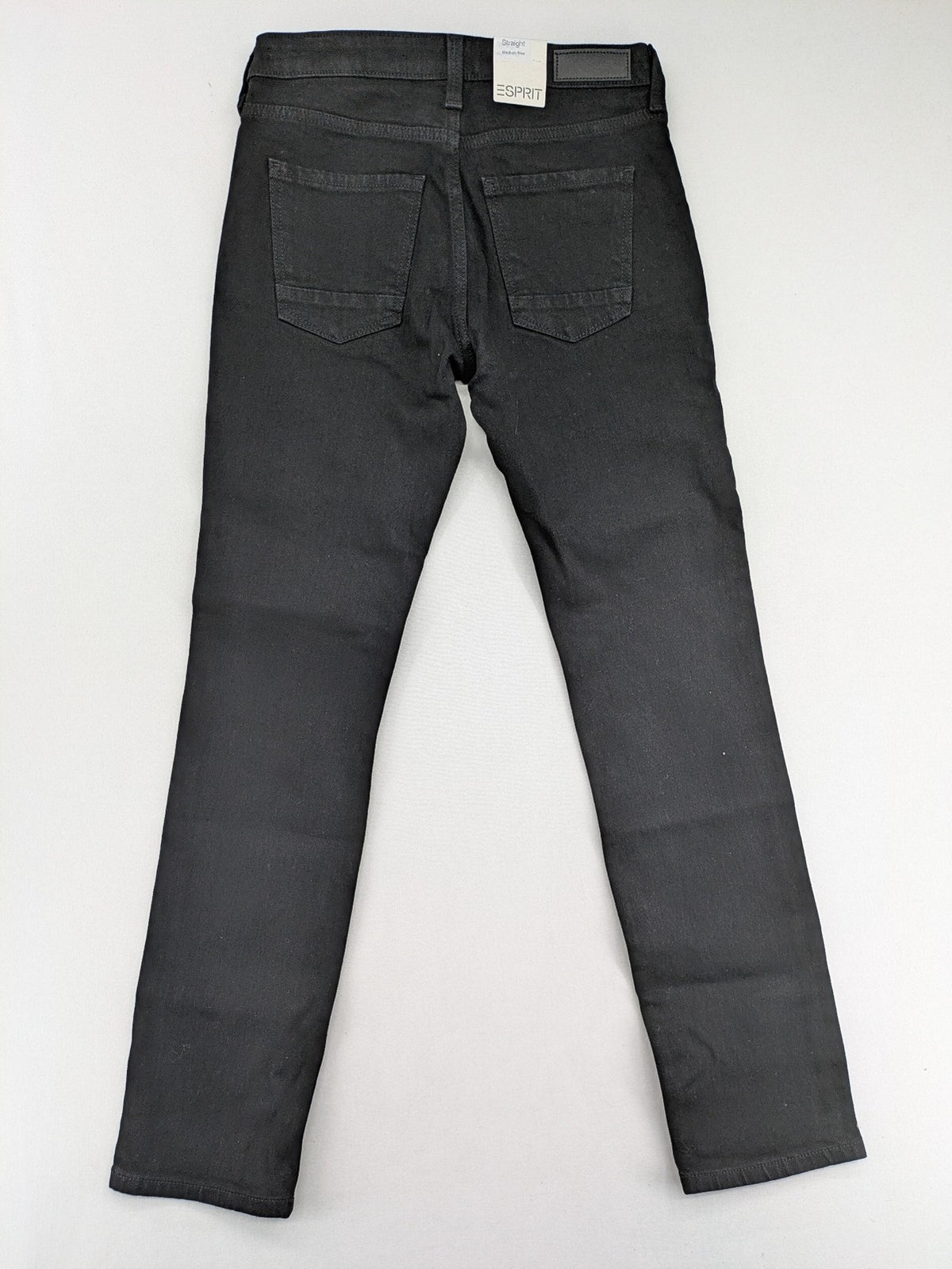 Esprit pink straight jeans medium rise classic design with logo detail.