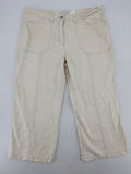 Marco Pecci beige capri pants with prominent seam details and practical pockets.
