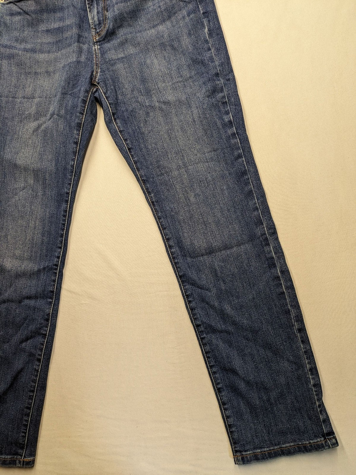 C&A blue high slim straight jeans with high waist, classic 5-pocket design, stretch denim.