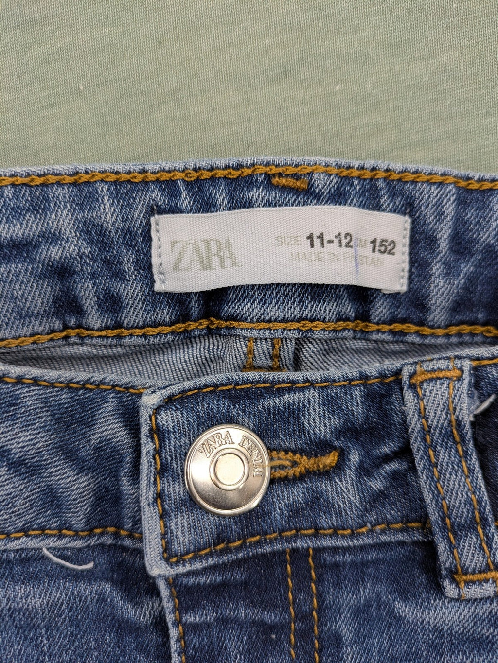 Zara Kids blue skinny jeans medium wash five-pocket design soft stretch denim