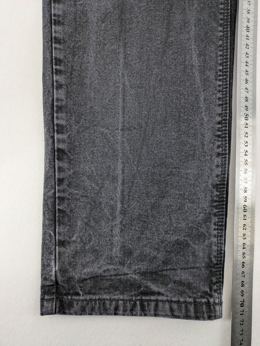 Pioneer grey straight jeans with washed finish and stretch material, classic design.