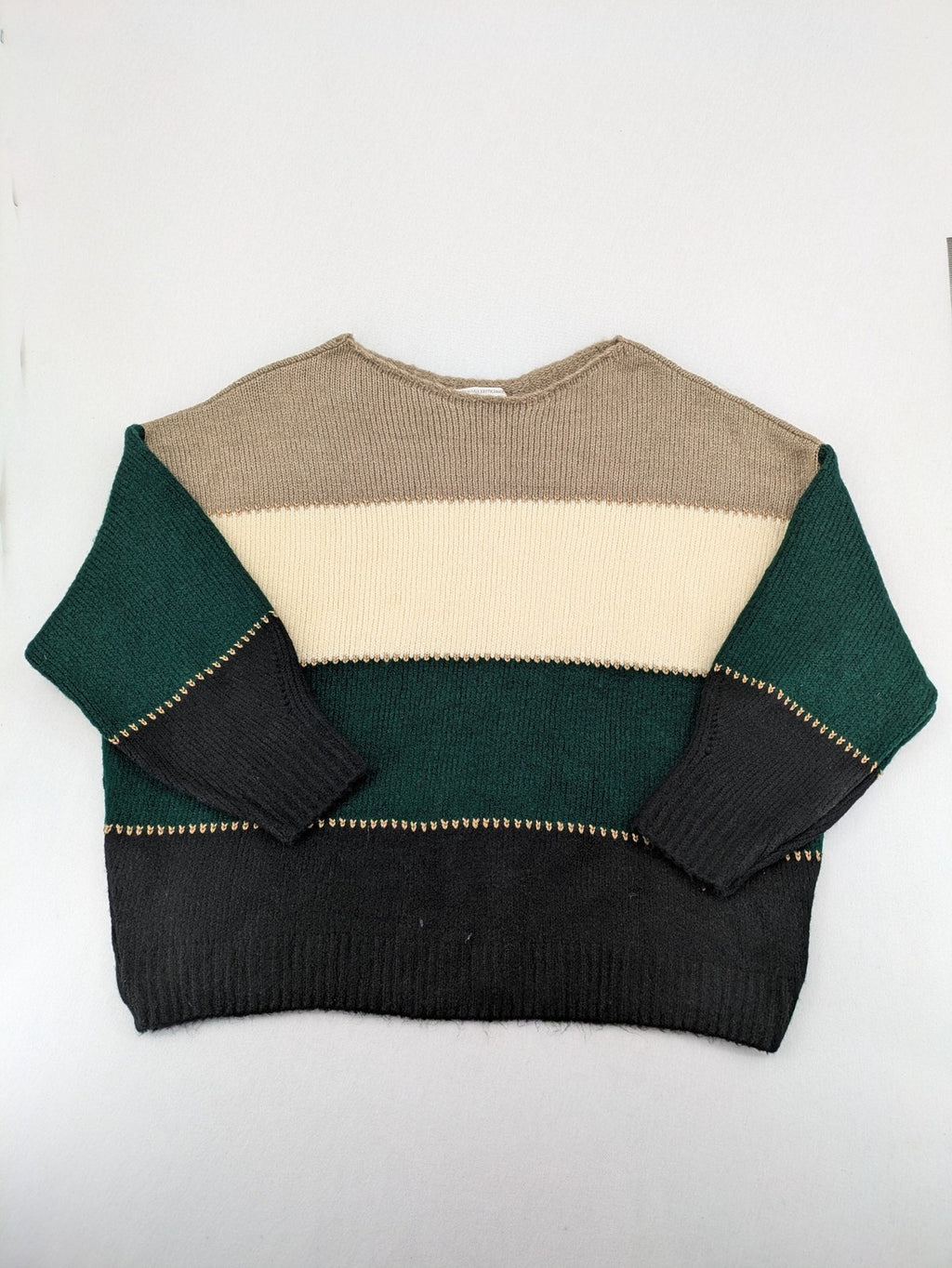 Guido Maria Kretschmer multi turtle neck jumper colorblock design with bold horizontal stripes.