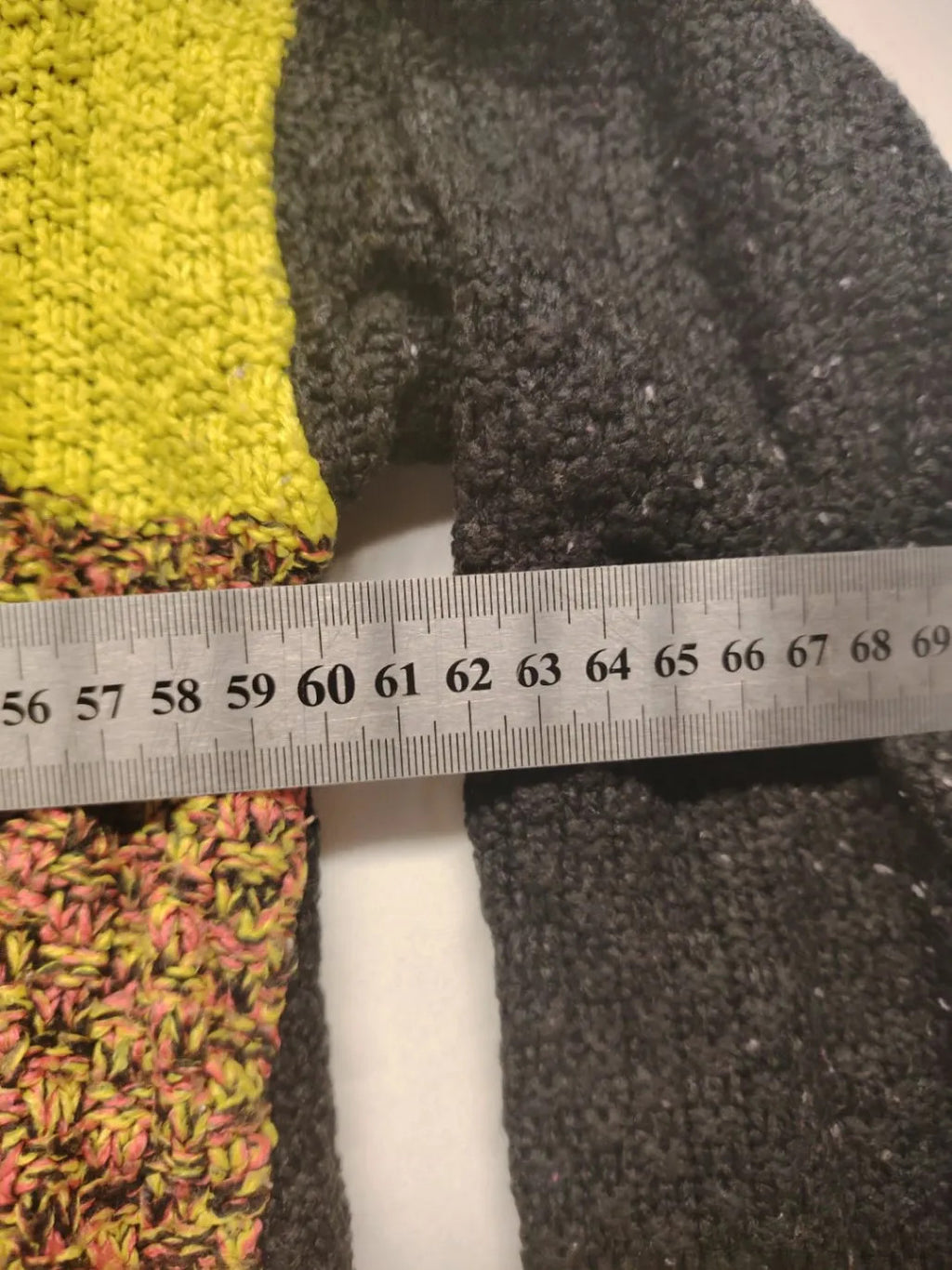 angel of style turtle neck jumper black brown yellow colorblock design with cable knit pattern