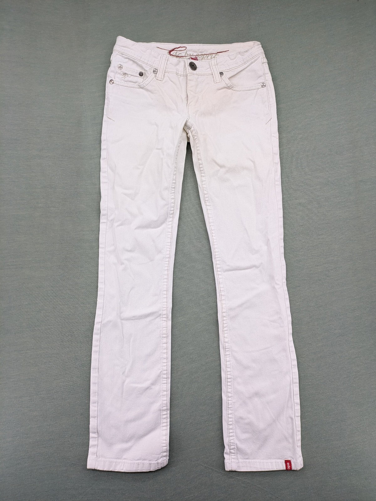 edc by Esprit white straight jeans five-pocket design in durable denim fabric