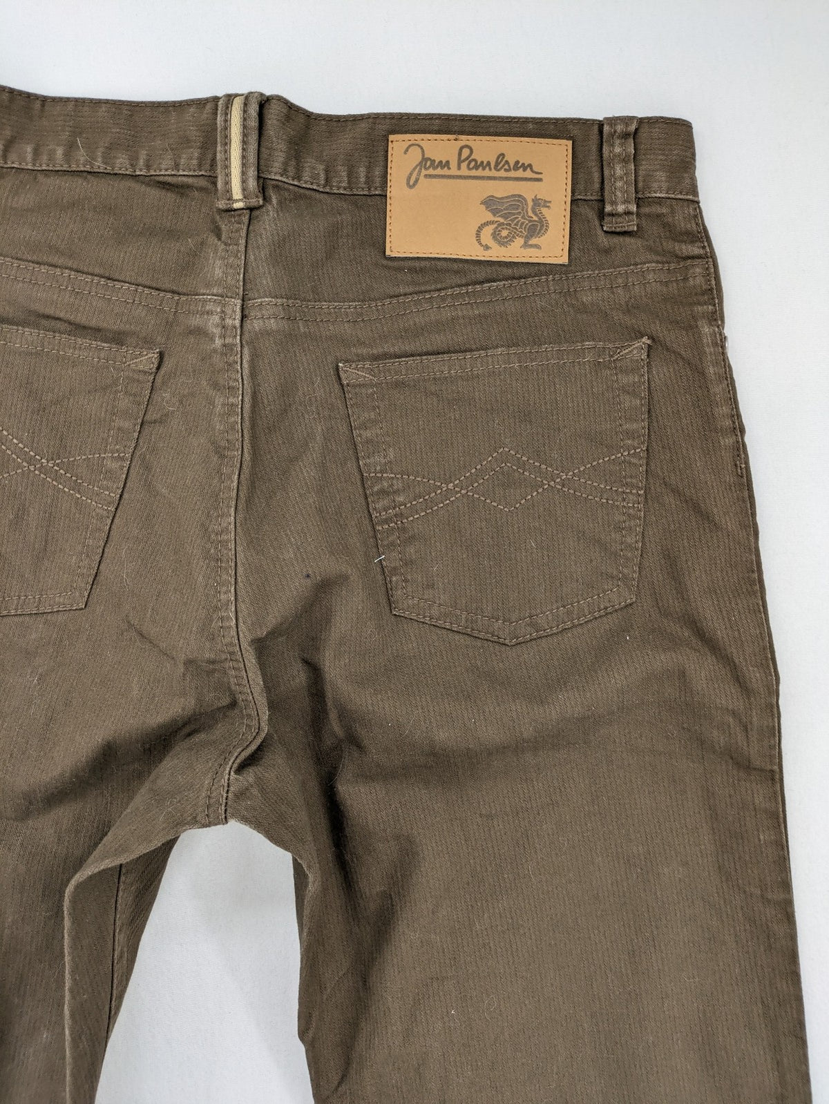 Jan Paulsen khaki straight jeans 5-pocket design soft corduroy material