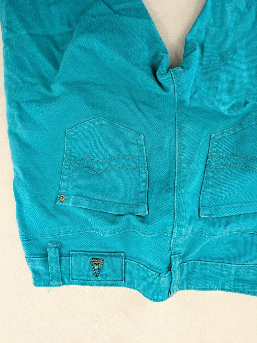 Gaastra blue-green skinny fit cord jeans with classic 5-pocket design.
